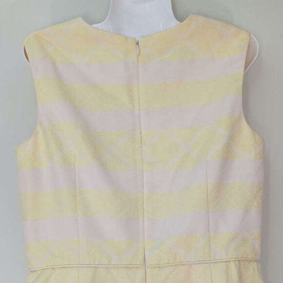 Maggy London Women Yellow Cocktail Dress Pleated Pearl Neck Size 12 - Picture 7 of 12